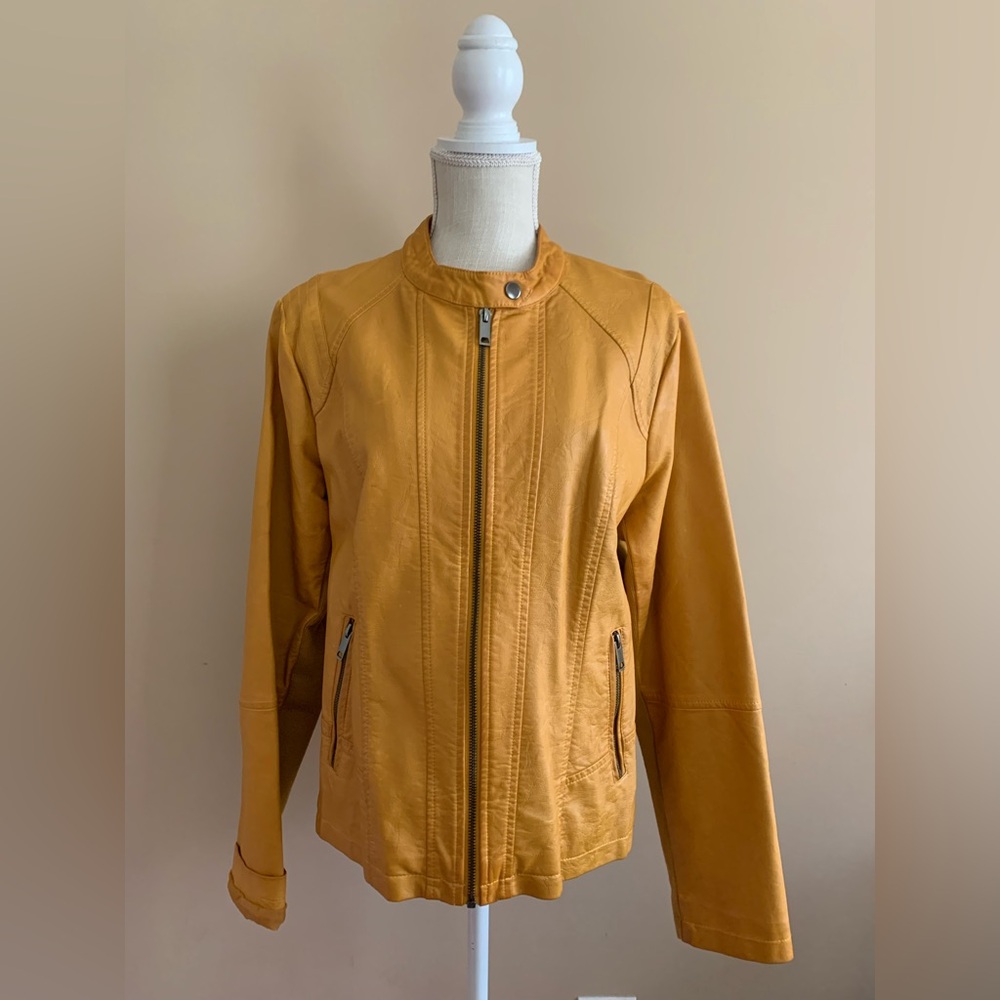 Women's Mustard Yellow Moto Jacket